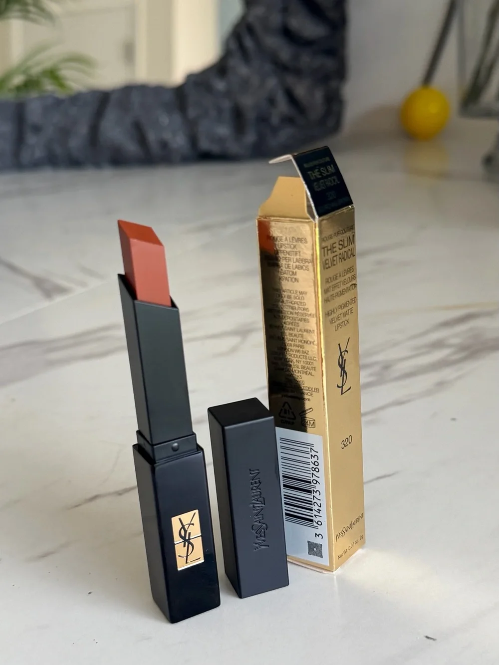 YSL Rouge Pur Couture The Slim Velvet Radical Lipstick 320 Scorching Brown New